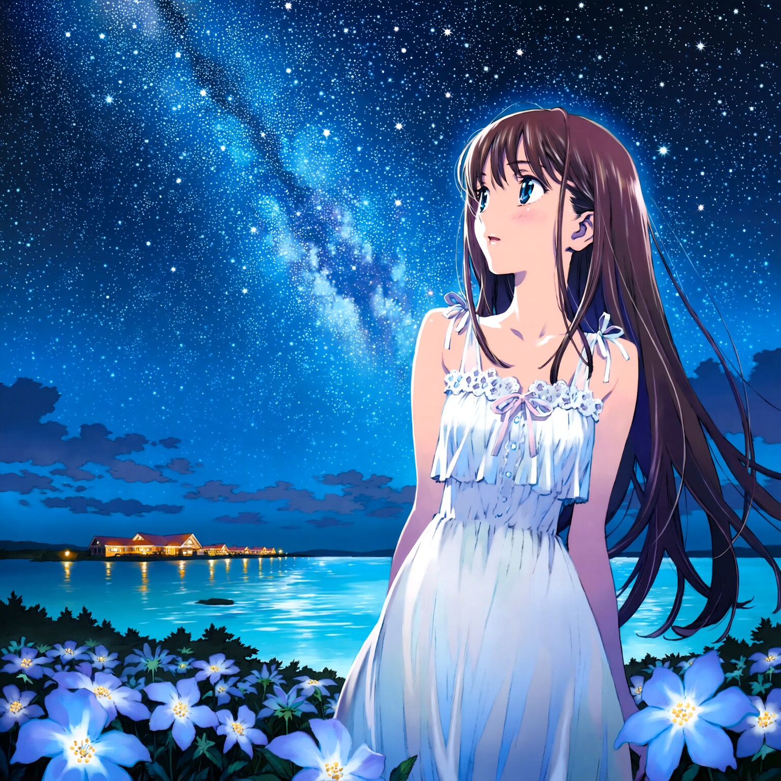 星空と少女