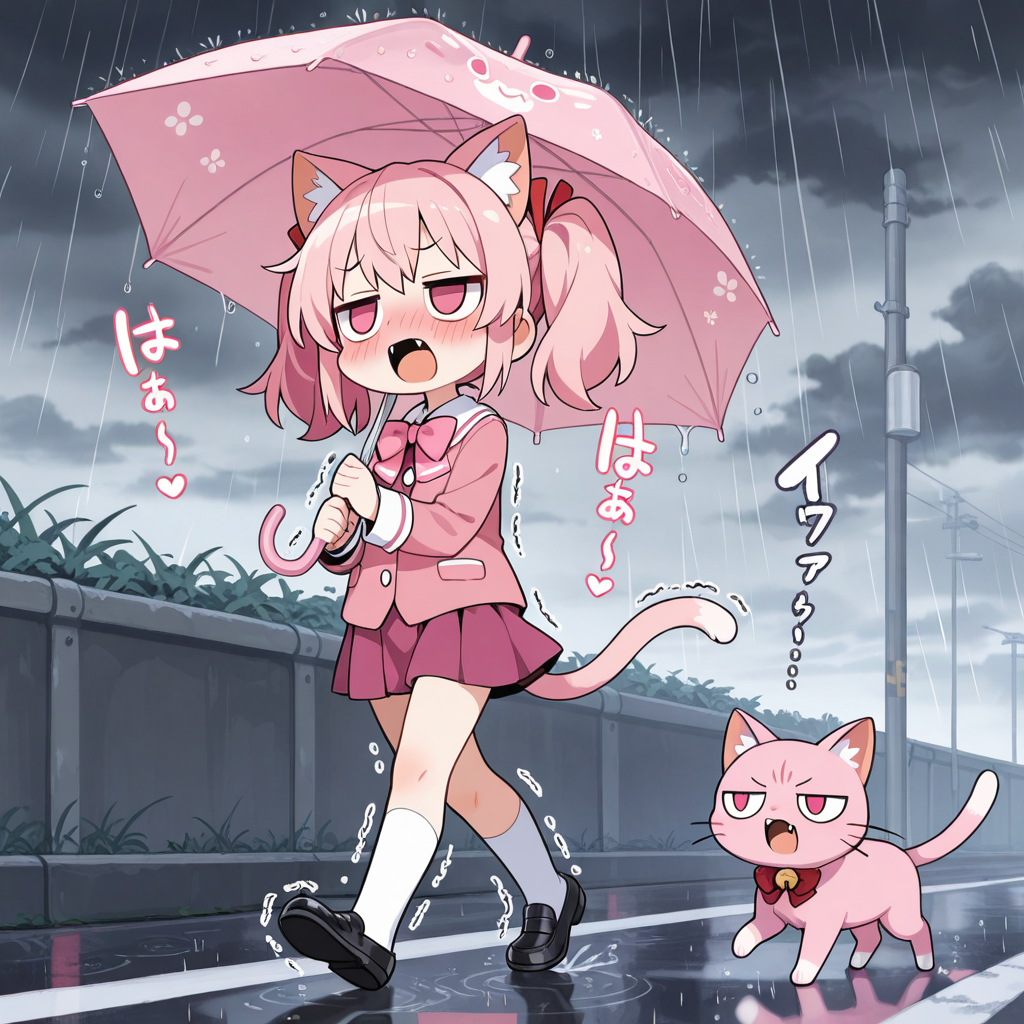 ねこは濡れるのが嫌なのら！！