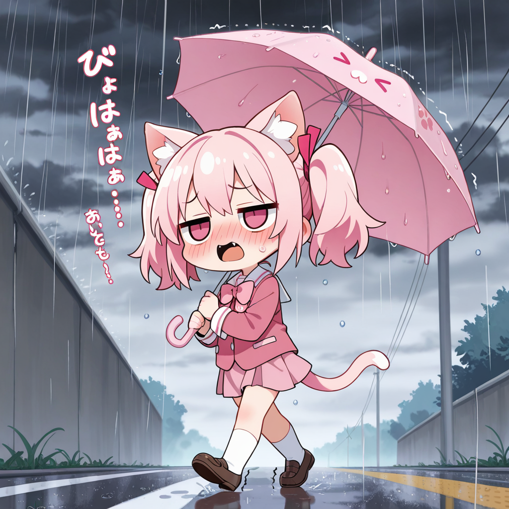 ねこは濡れるのが嫌なのら！！