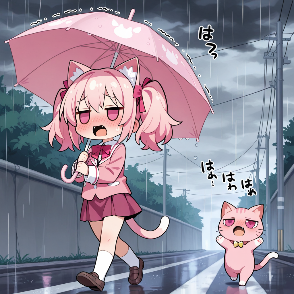 ねこは濡れるのが嫌なのら！！