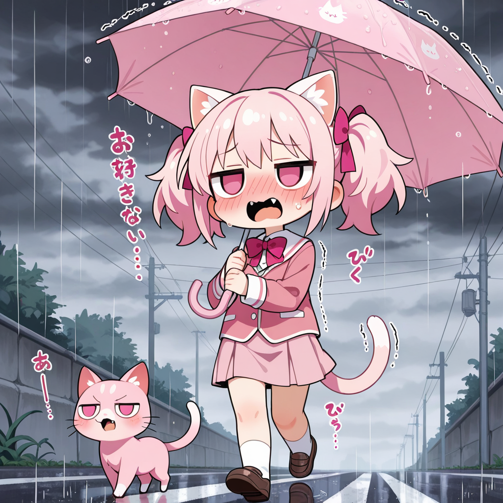 ねこは濡れるのが嫌なのら！！