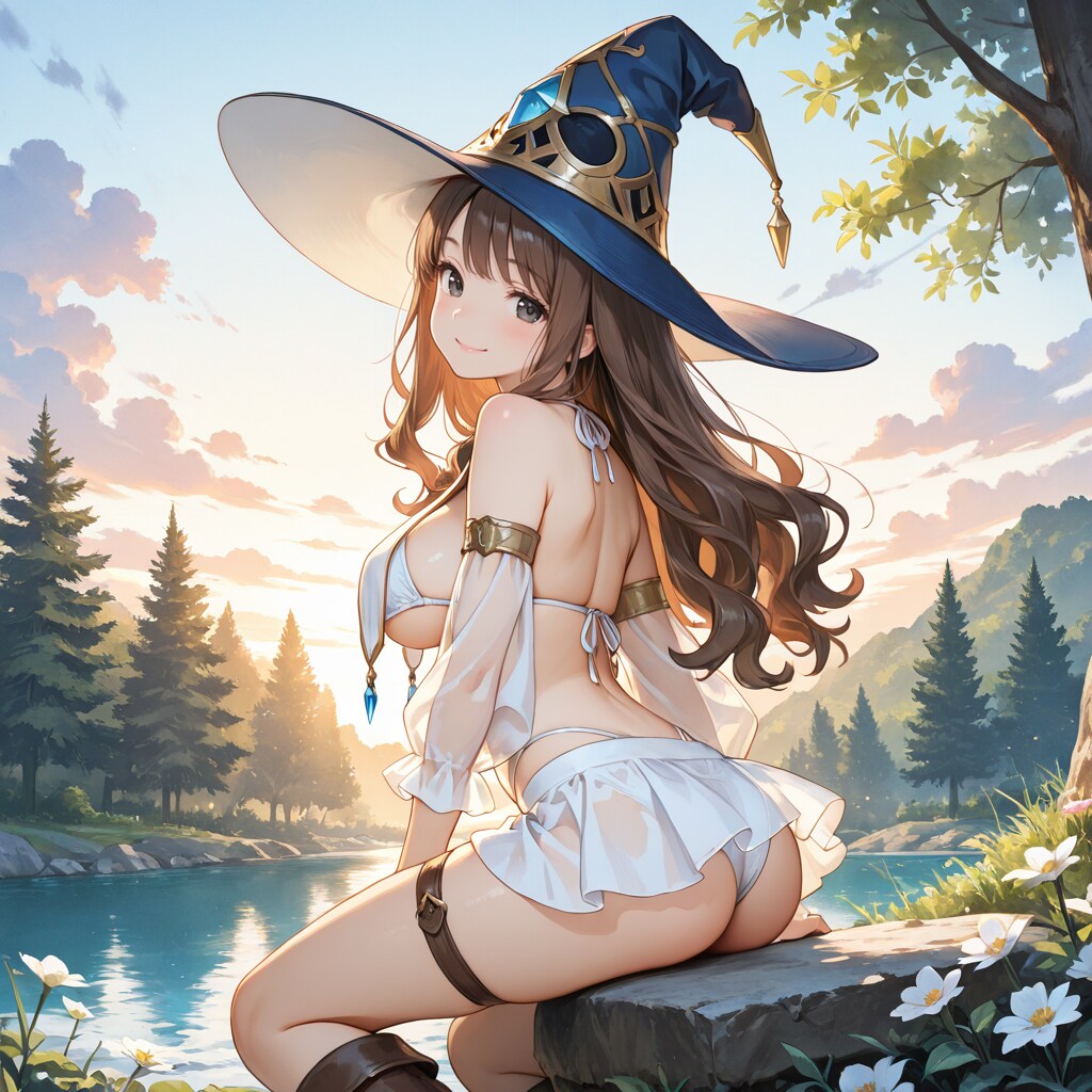 魔法使いちゃん、湖にて