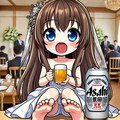ビールを飲む清らかな花嫁 2枚目