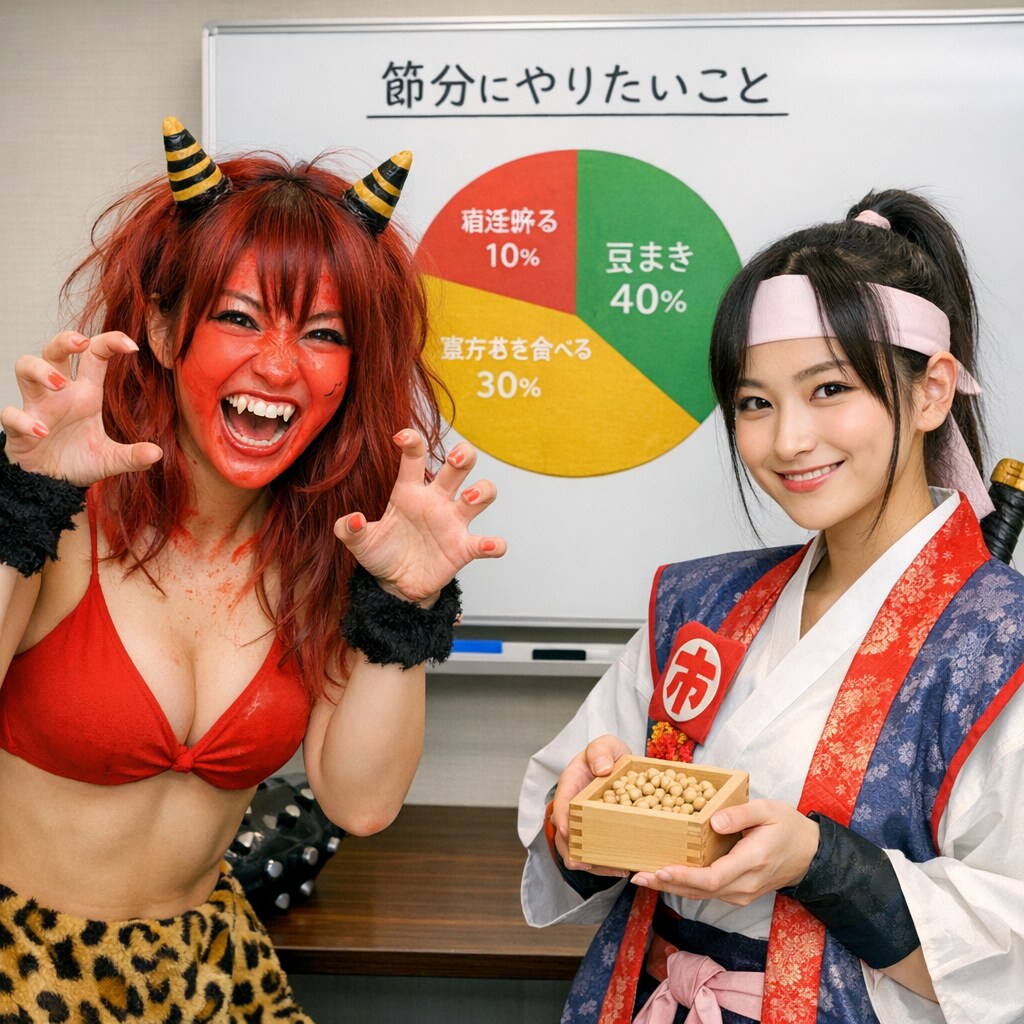 コスプレをする2人
