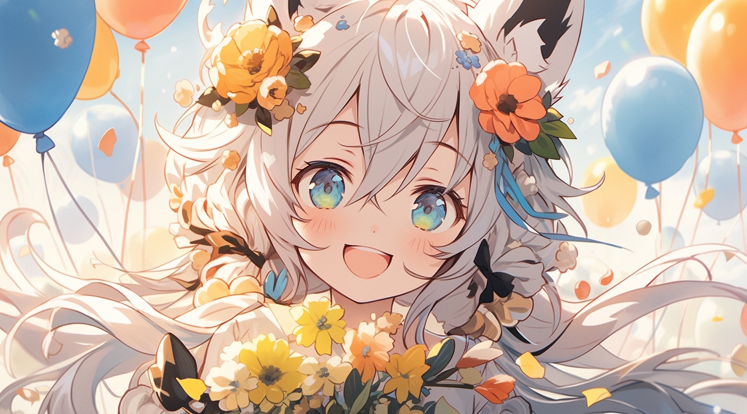 花咲く風船の夢幻少女 | の人気AIイラスト・グラビア