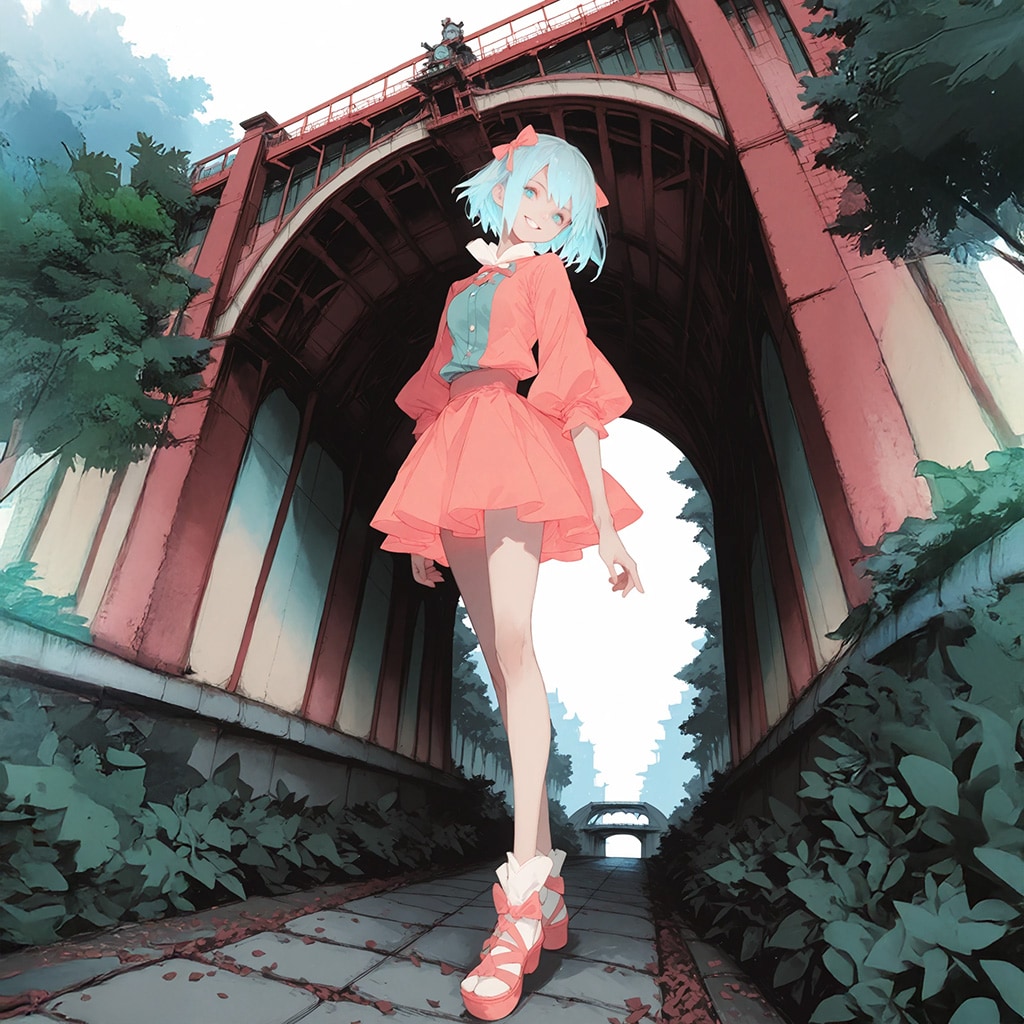 鉄橋下の遊歩道