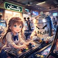 パキスタンのゲーセンで鉄拳をする小さな女の子 4枚目