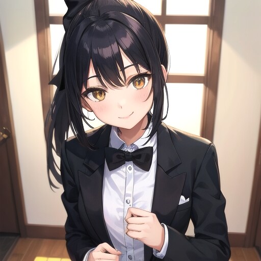 黒髪金眼イケメン女執事