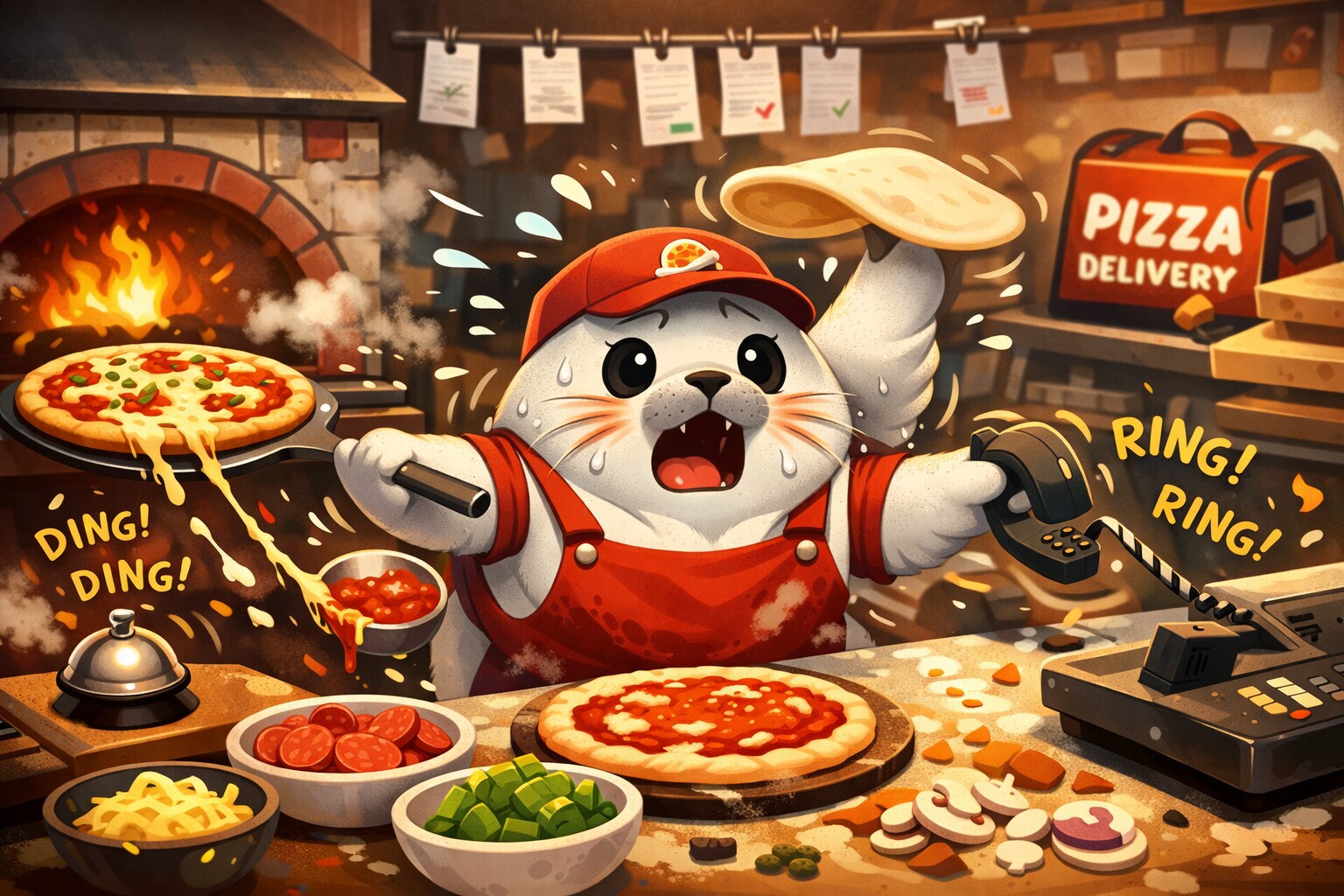 続ジタバタアザラシ軍〜ピザ屋〜 | の人気AIイラスト・グラビア