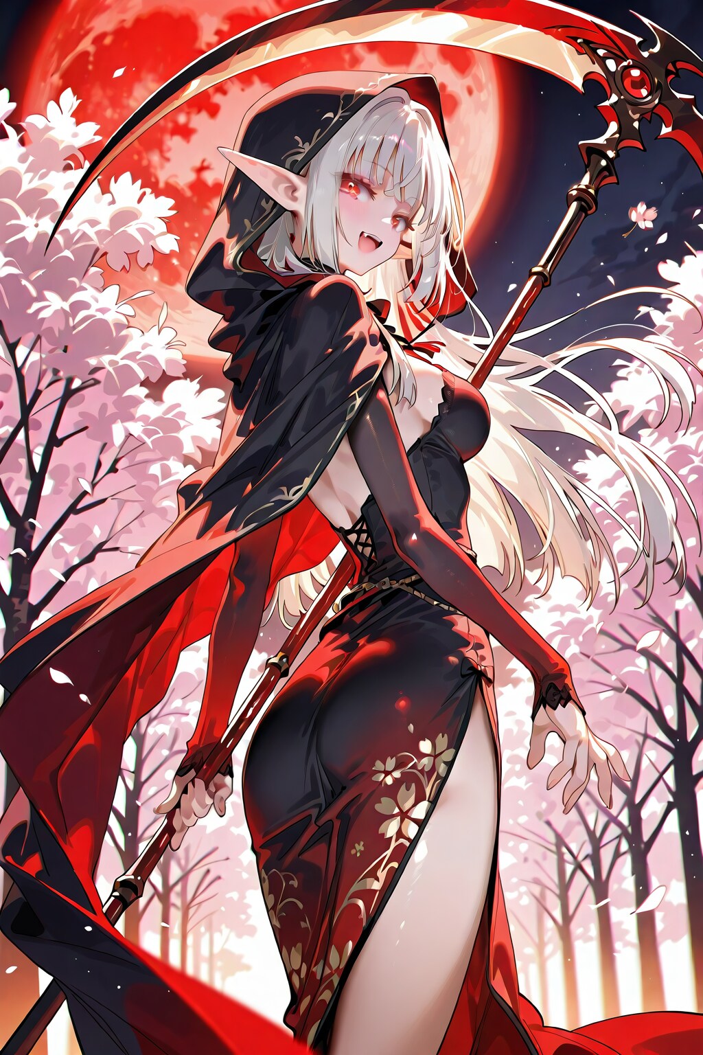 桜とエルフの女の子 | の人気AIイラスト・グラビア