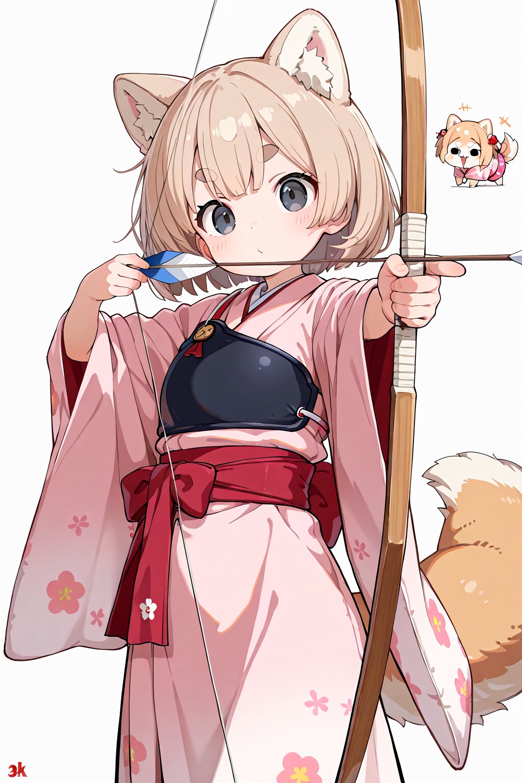 色んな服で色んなケモミミに弓を構えてもらった