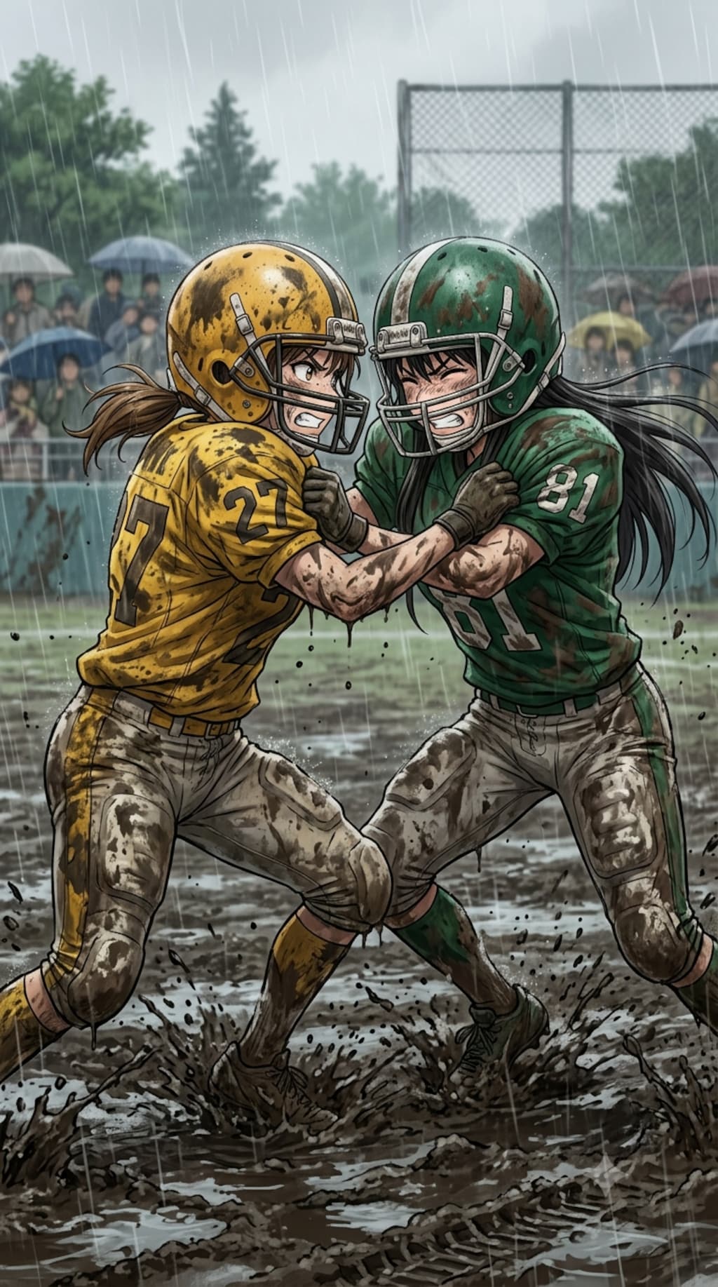 🏈泥まみれの女子アメフト 171