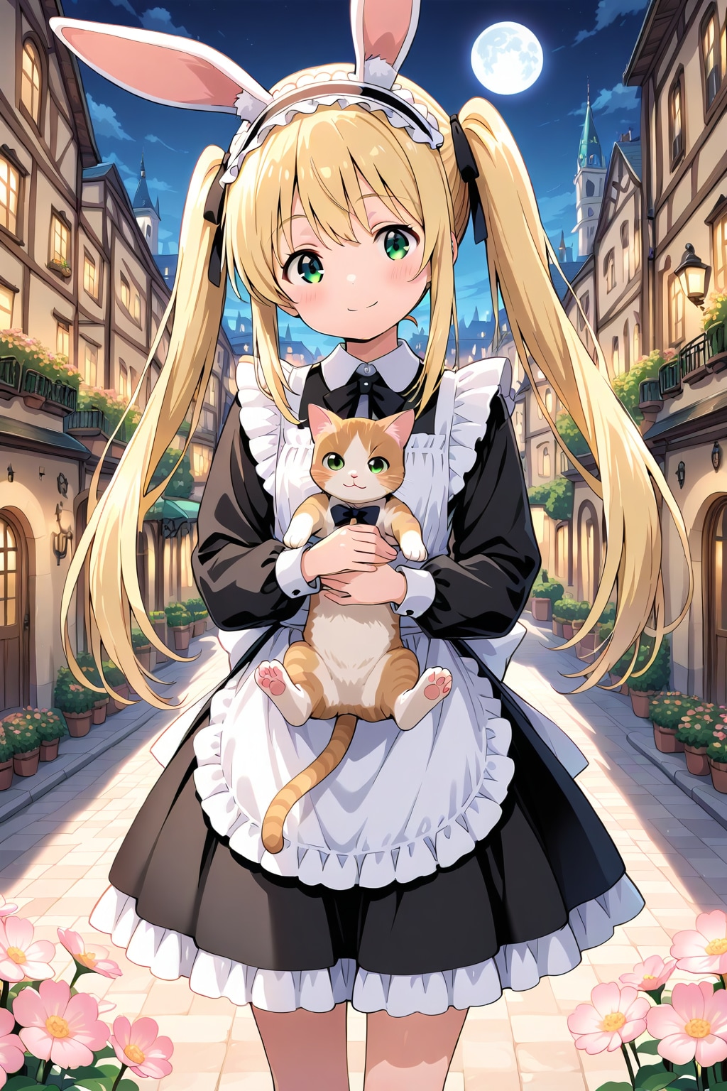 ねこを抱く少女