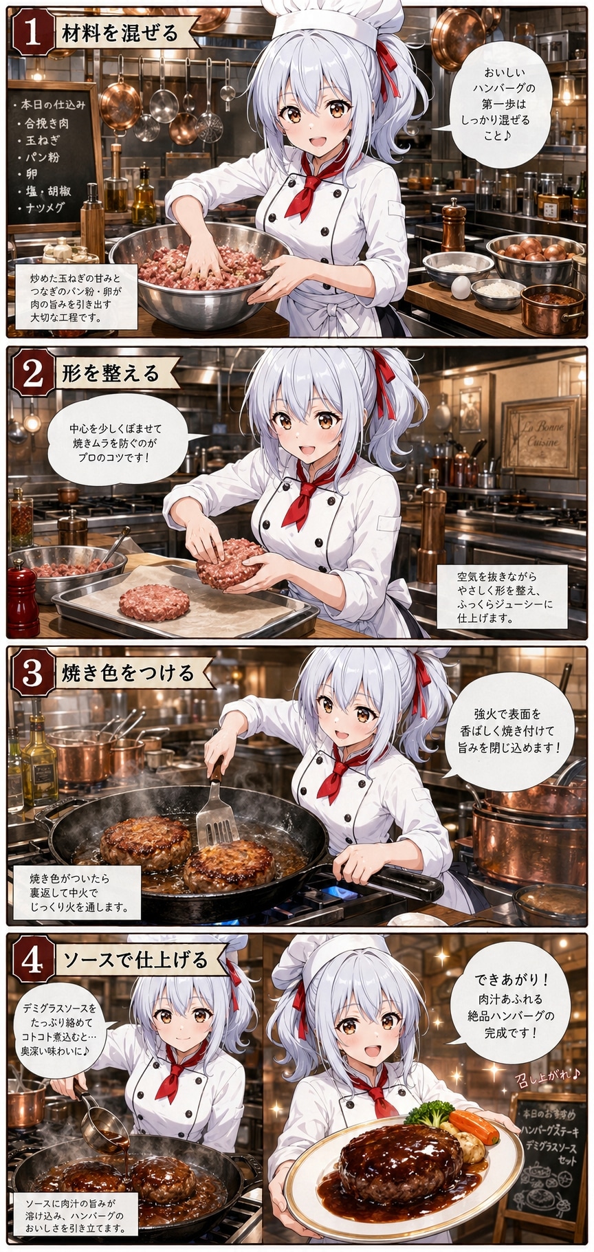 エル「8/8はハンバーグの日っ！おいしいハンバーグの作り方っ！」