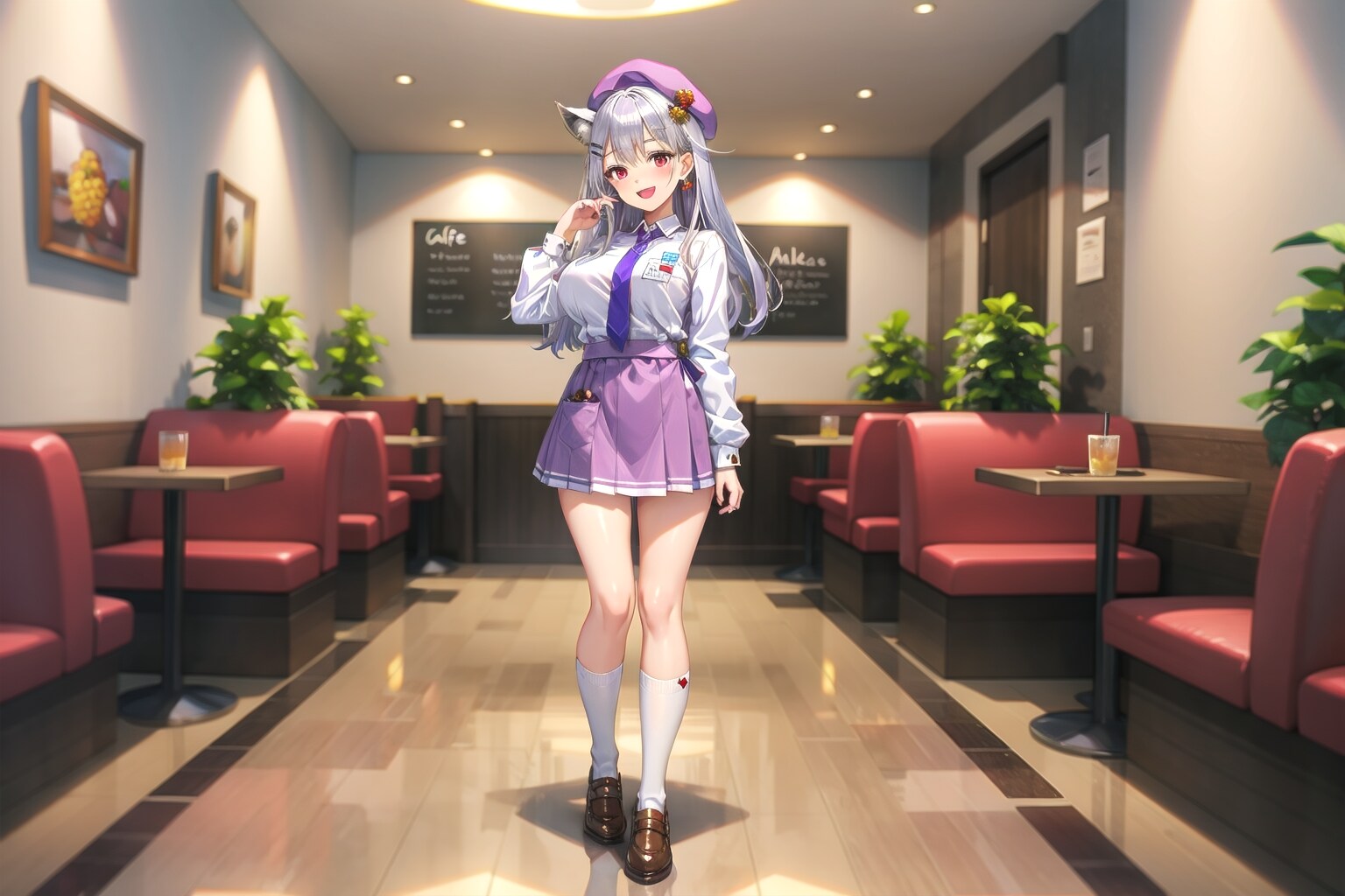 ベレー帽の店員さん