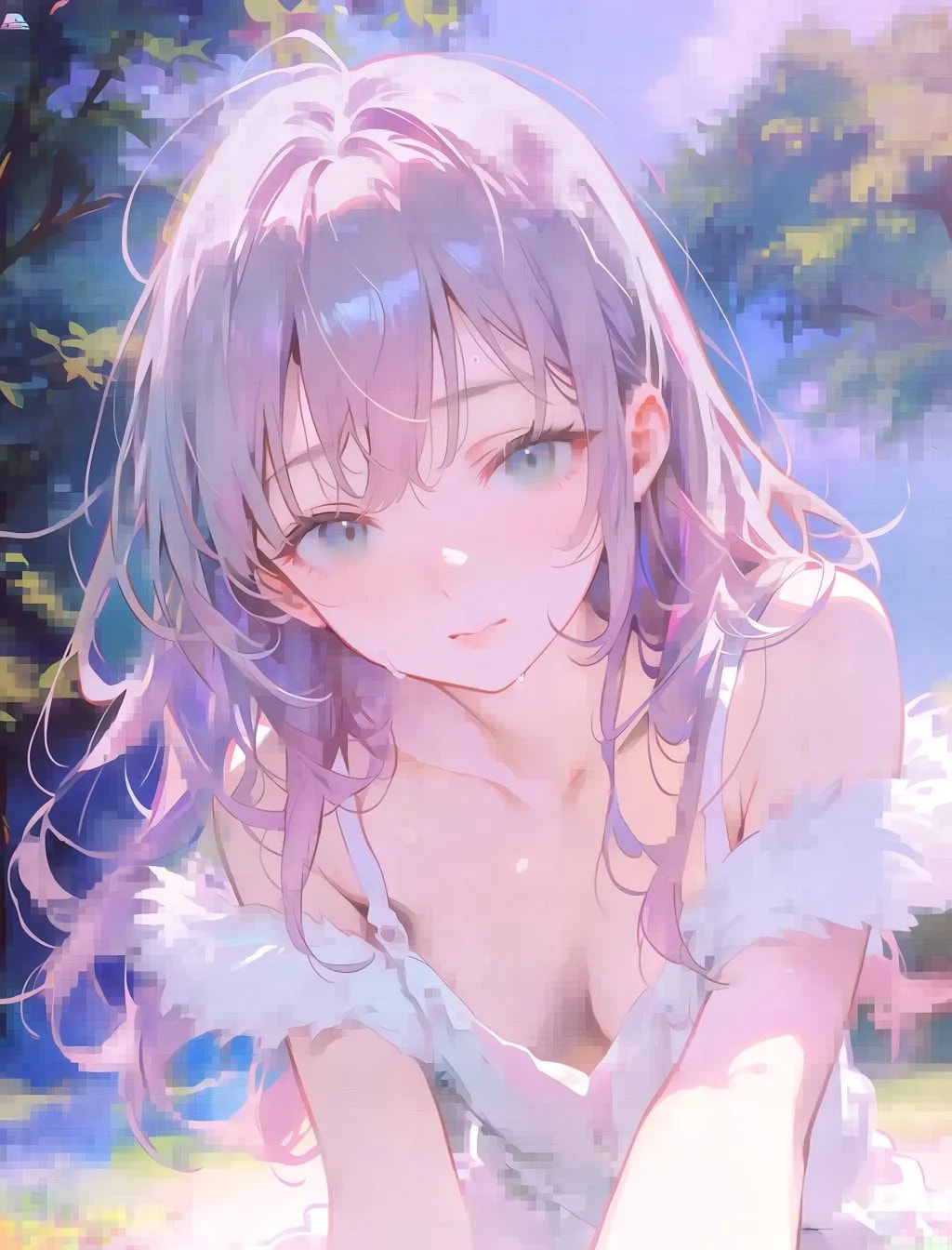 胸をアピール
