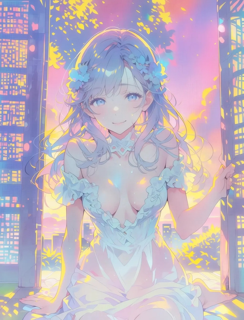 胸をアピール