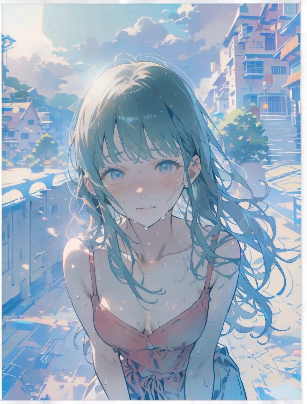 胸をアピール