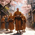 京都の街を行く五人の托鉢僧 ～静寂と喧騒の交差点～ 3枚目