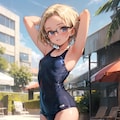 スク水の眼鏡っ娘 2枚目