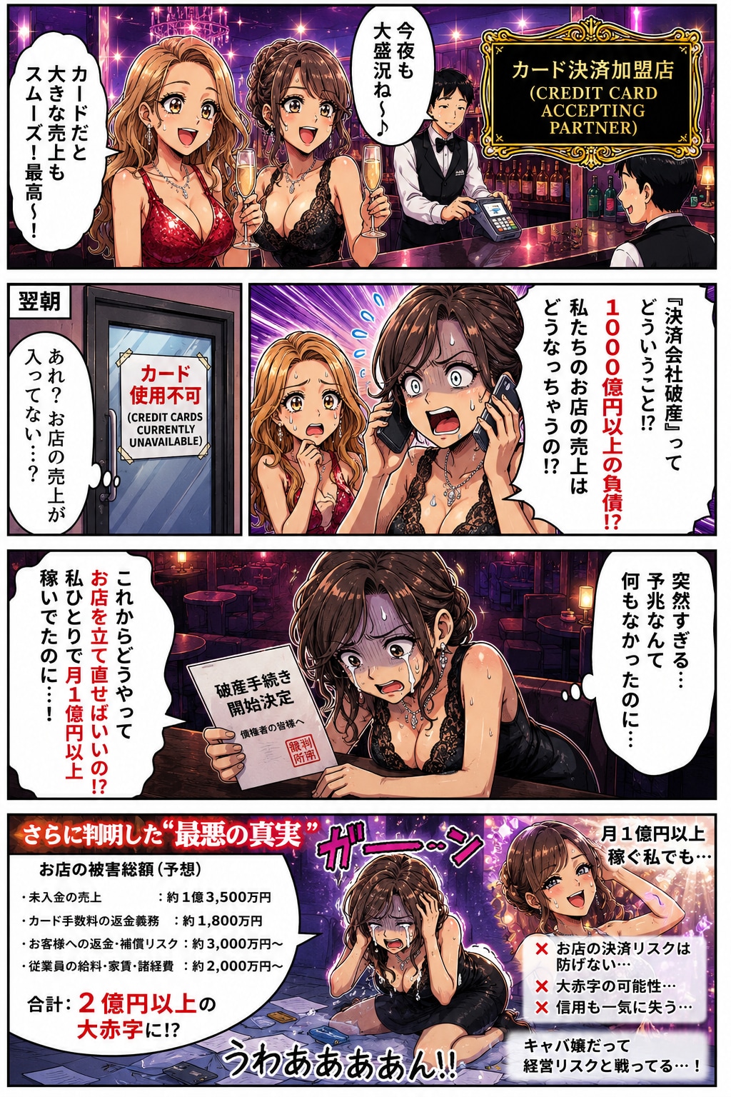あのクレジットカード会社が破産👀‼️キャバ譲大変な目に❗