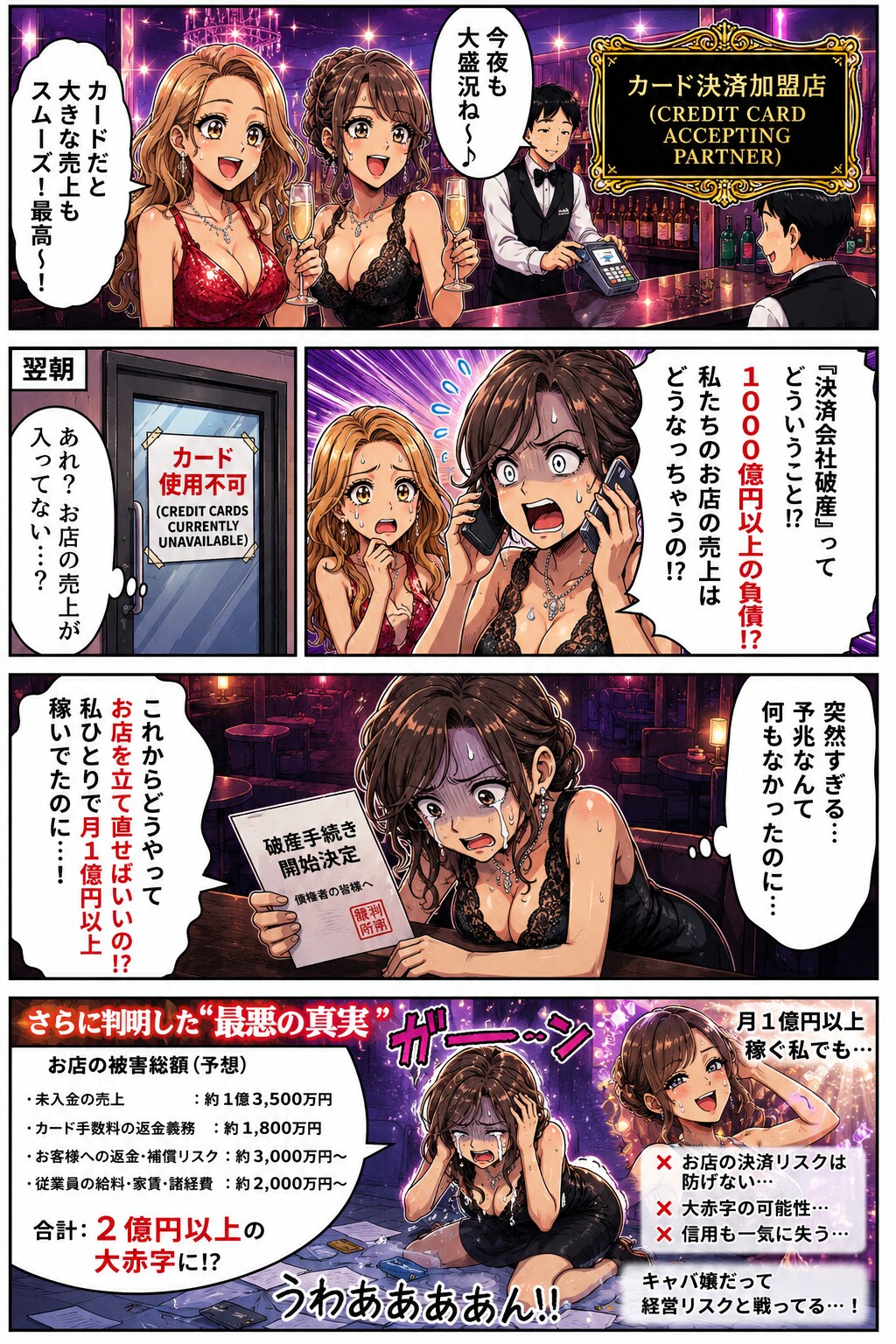 あのクレジットカード会社が破産👀‼️キャバ譲大変な目に❗