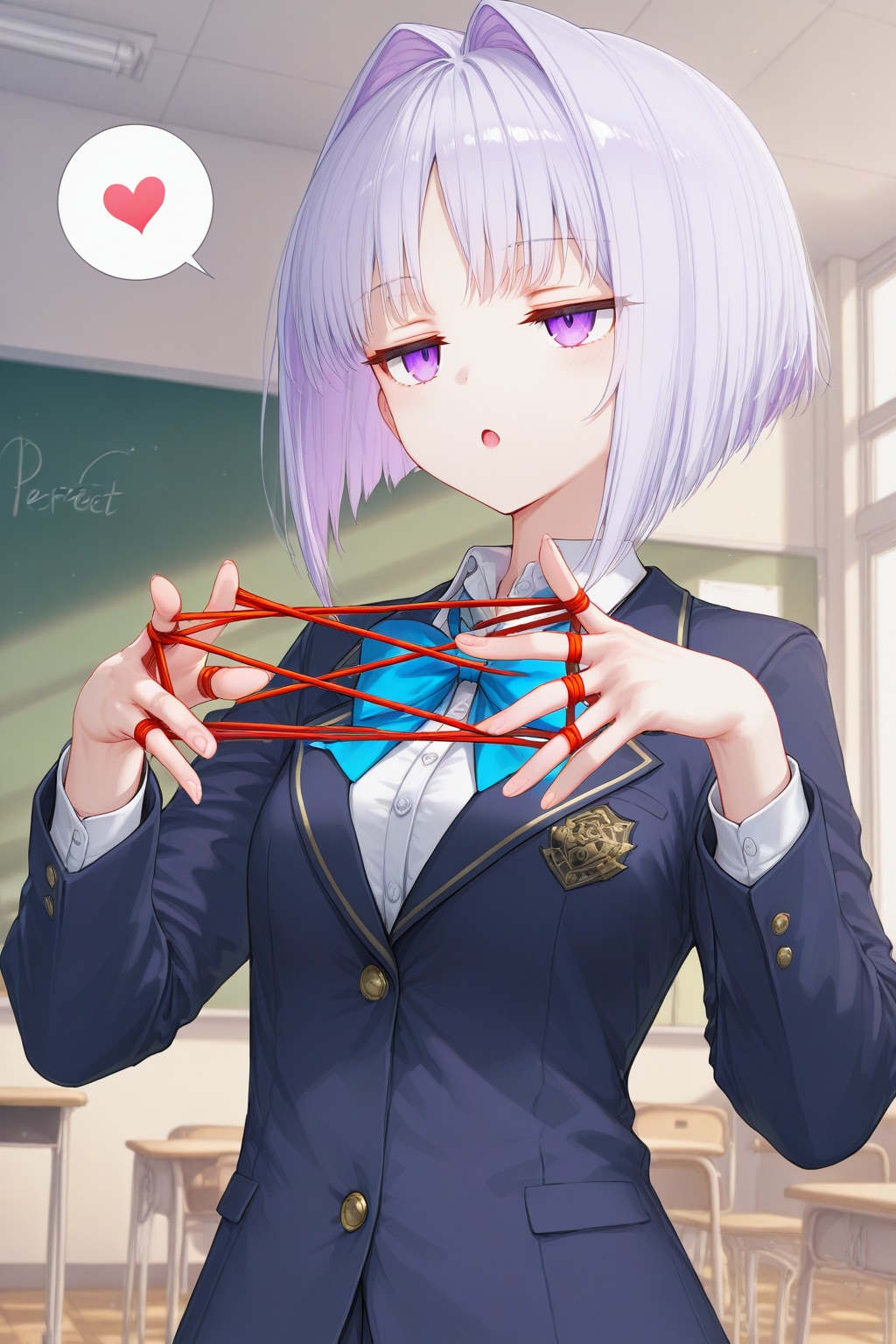 あやとりをする紫髪ちゃん | の人気AIイラスト・グラビア