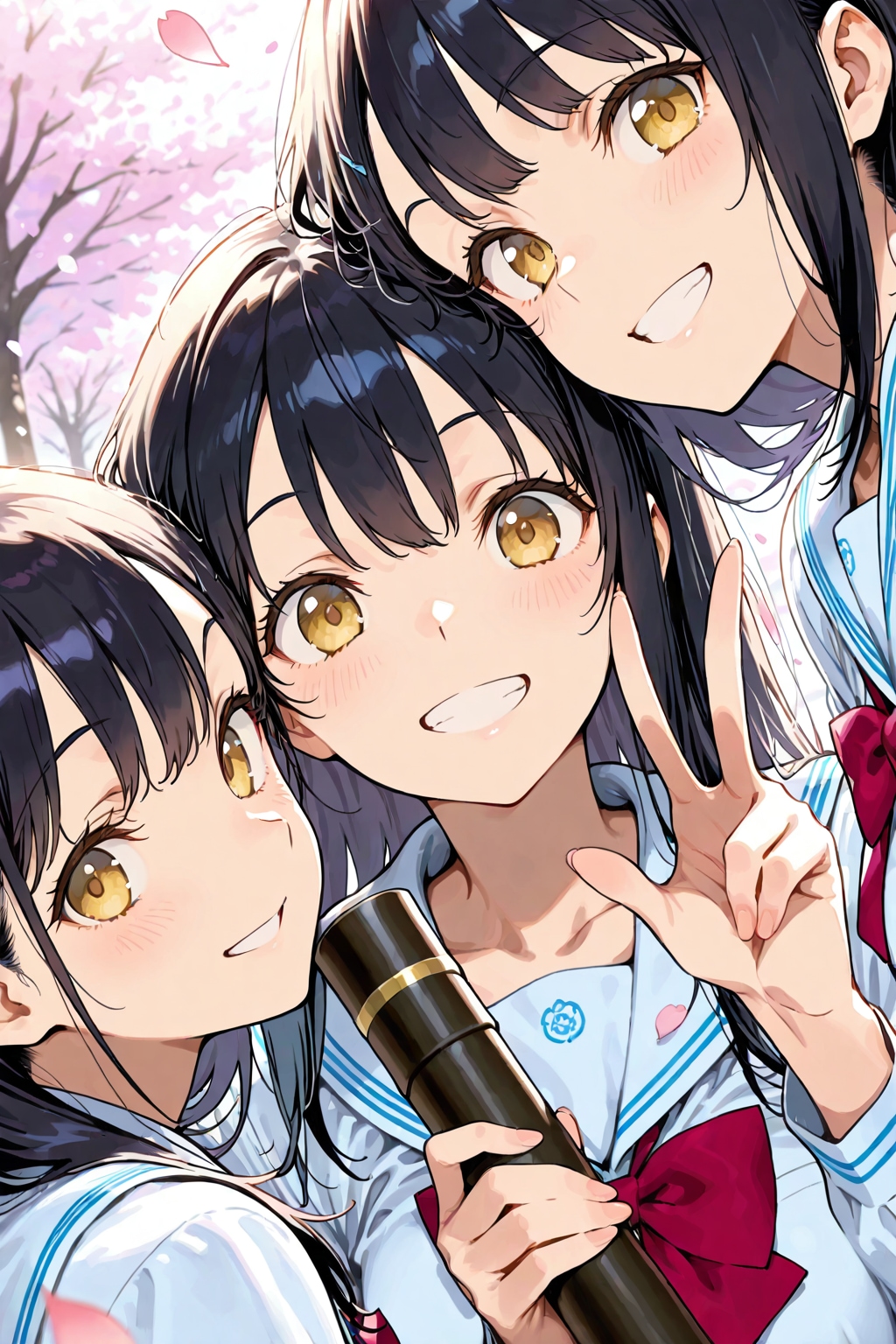 三姉妹の卒業式