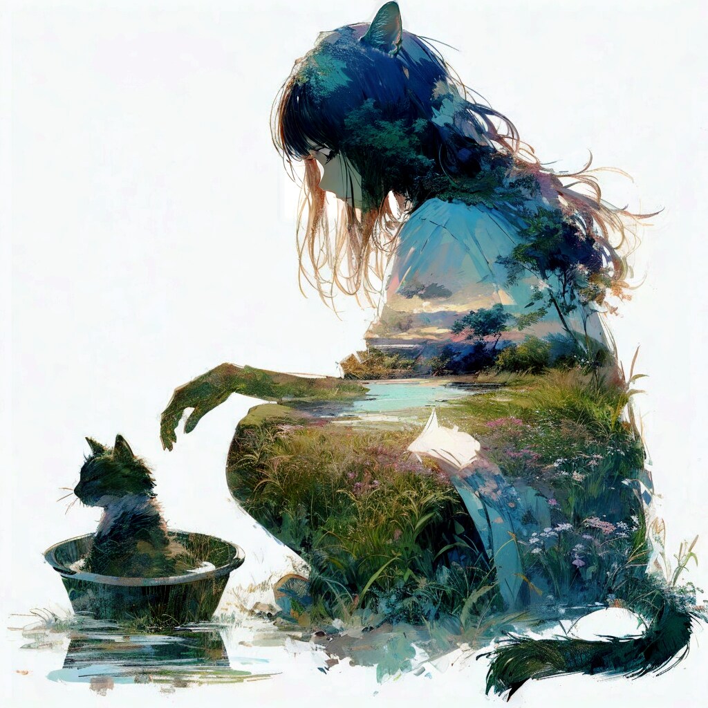 二重露光と少女16 | の人気AIイラスト・グラビア