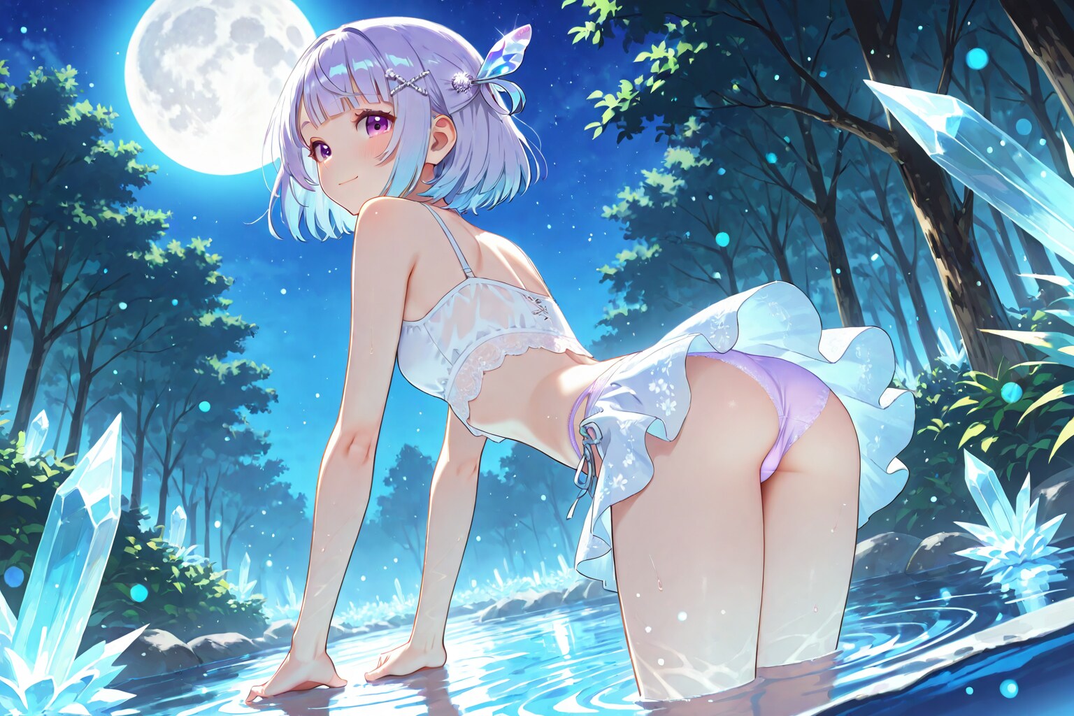 水面に手を