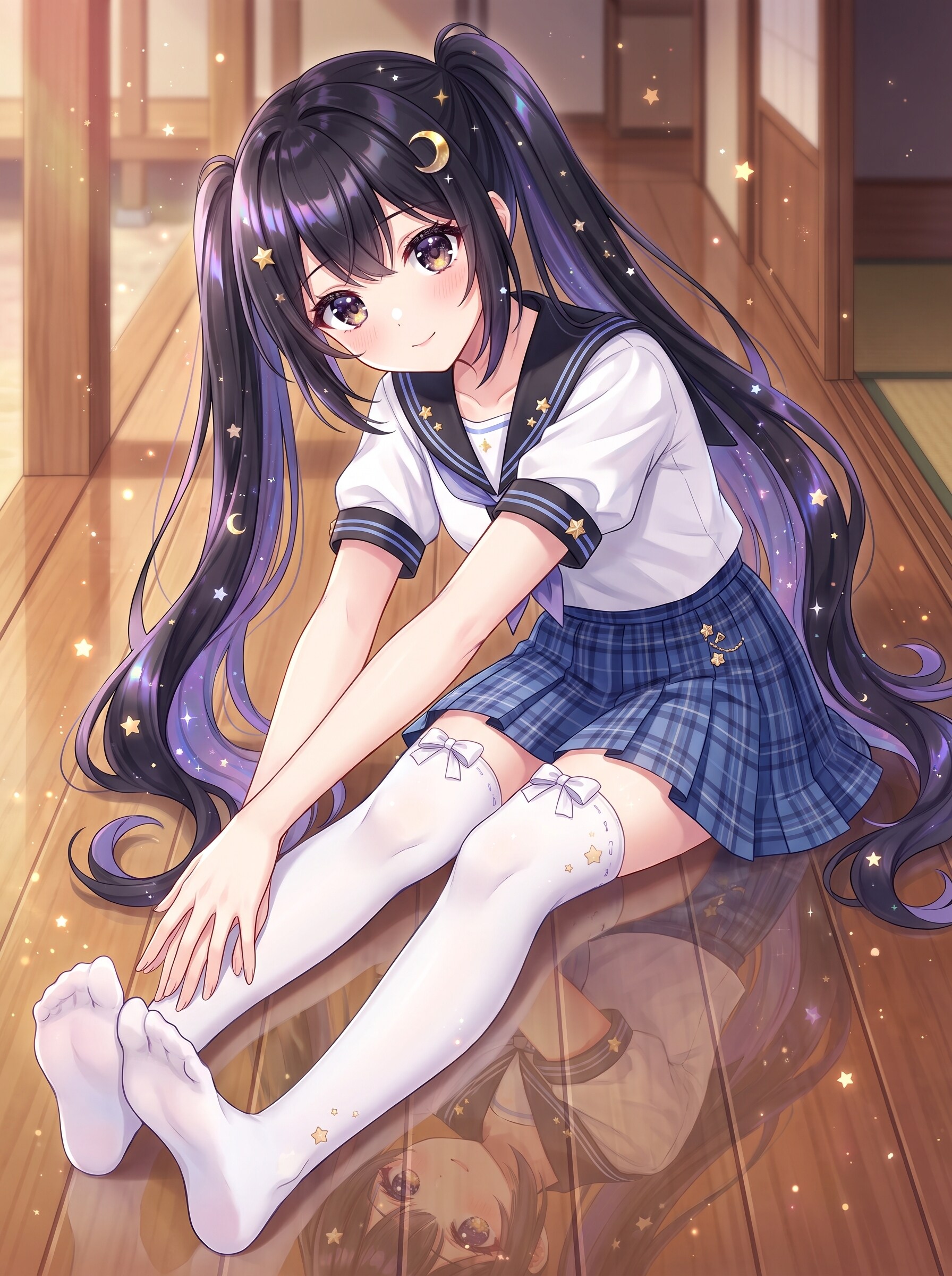 蒼紺制服伸展譜 | の人気AIイラスト・グラビア