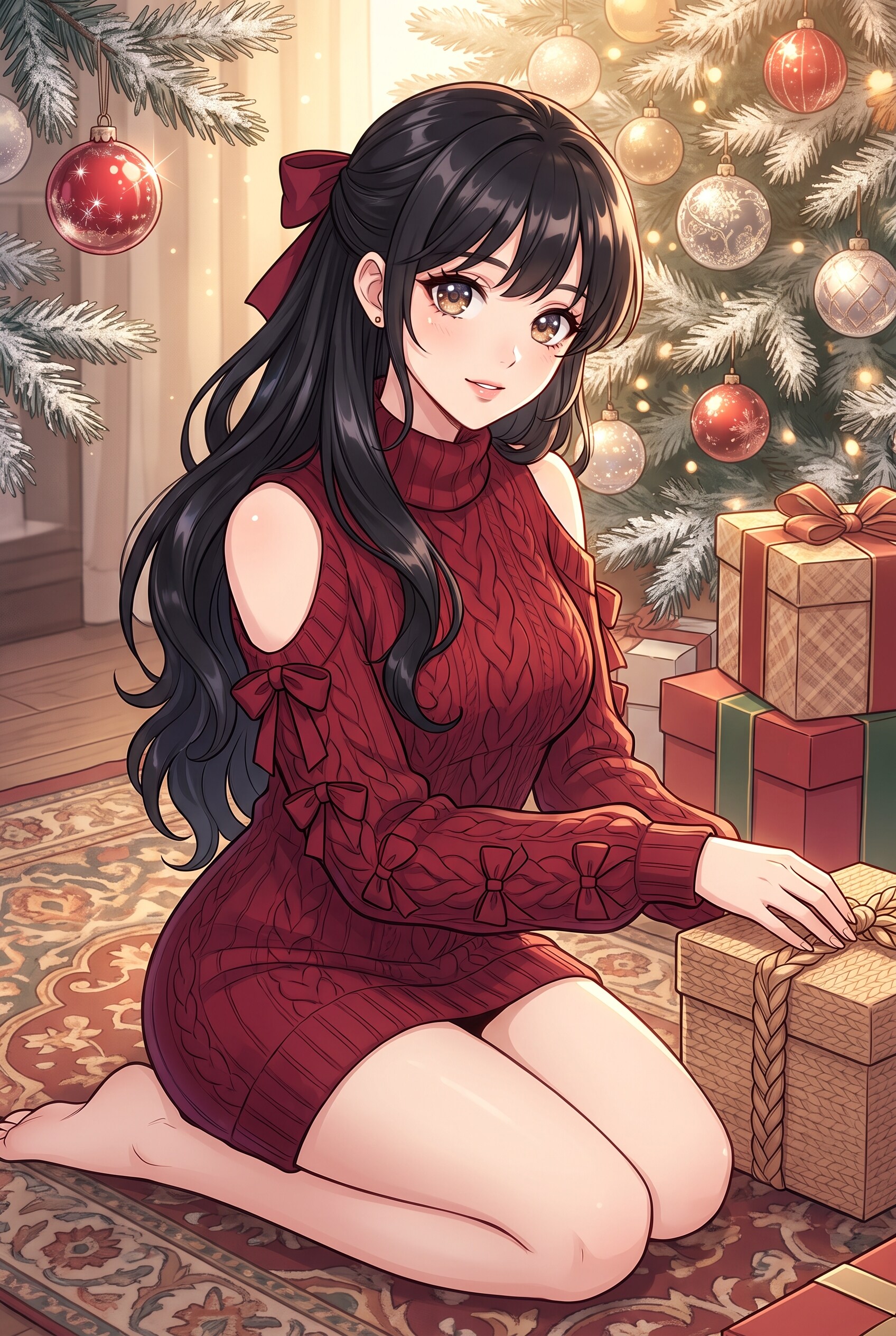 雪樹紅燈詩