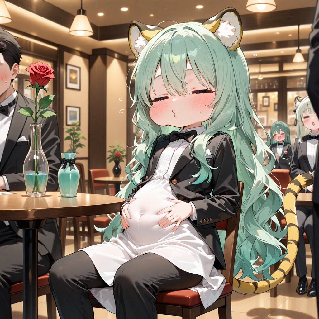 ビュッフェを堪能するうちのこ