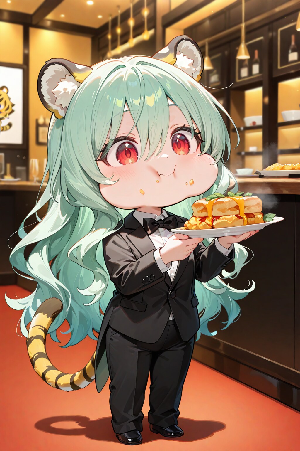 ビュッフェを堪能するうちのこ