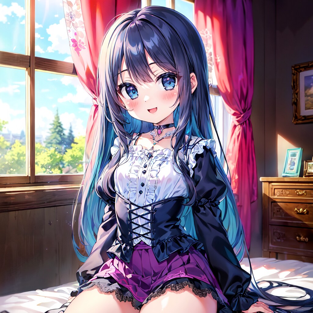 チョーカー×花柄ゴスロリ＝かわいい❤