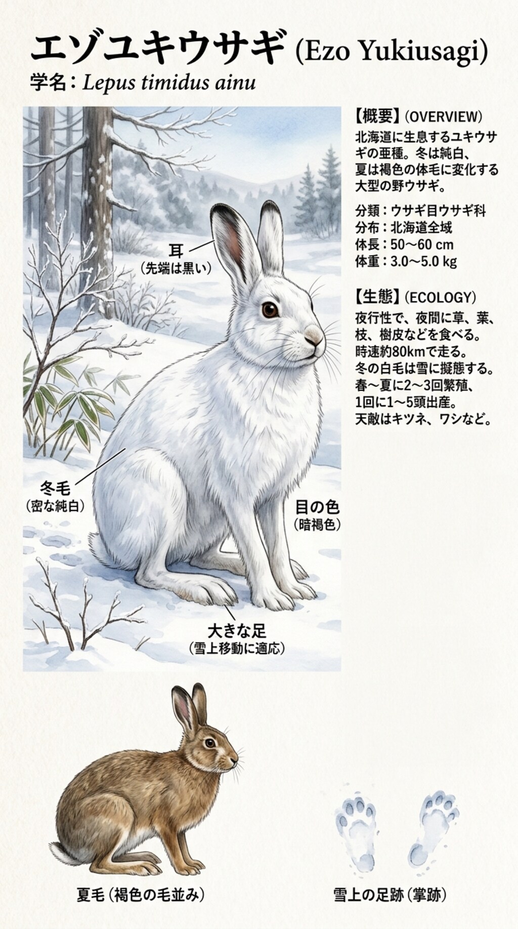 【エゾユキウサギの図鑑】