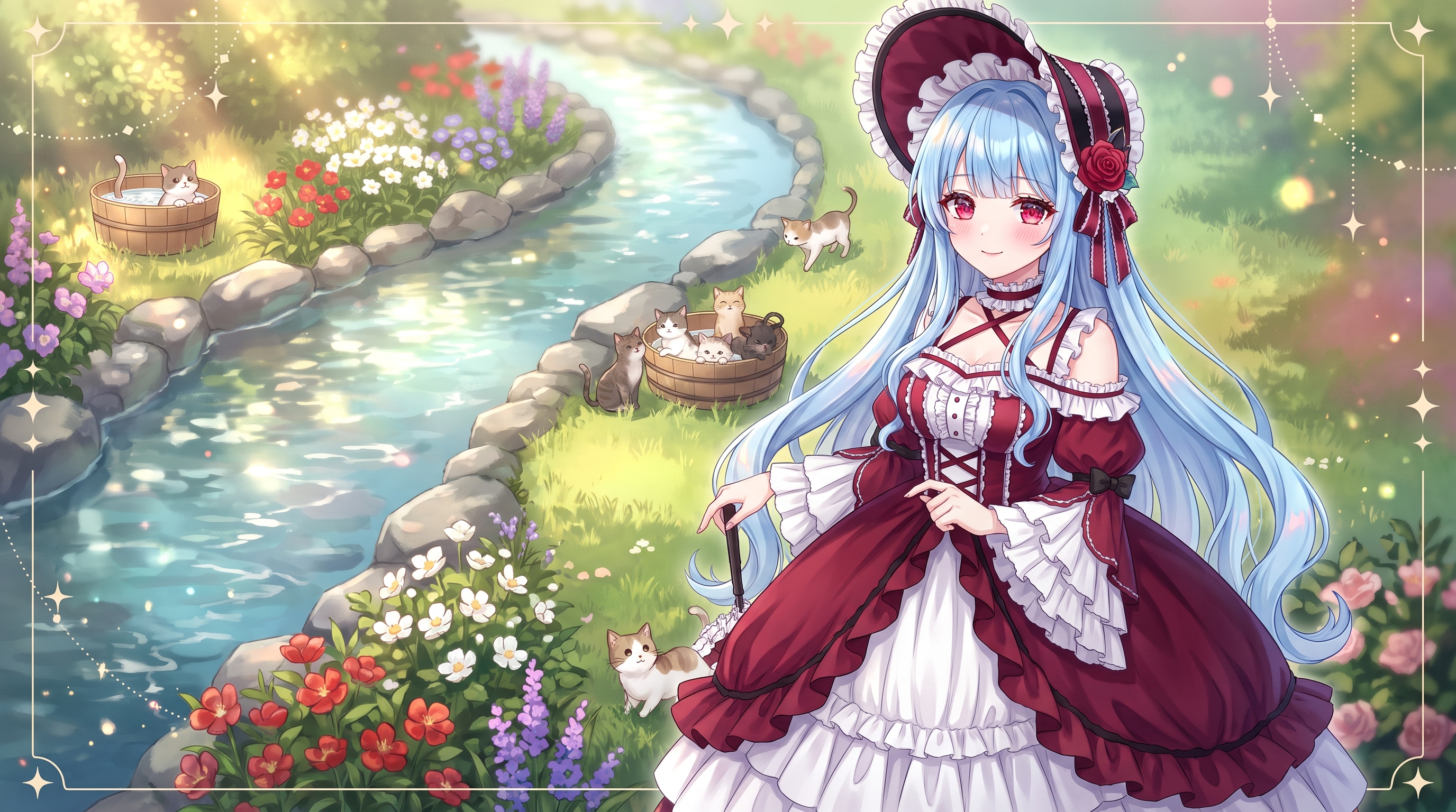 薔薇翠庭の紅装少女 | の人気AIイラスト・グラビア