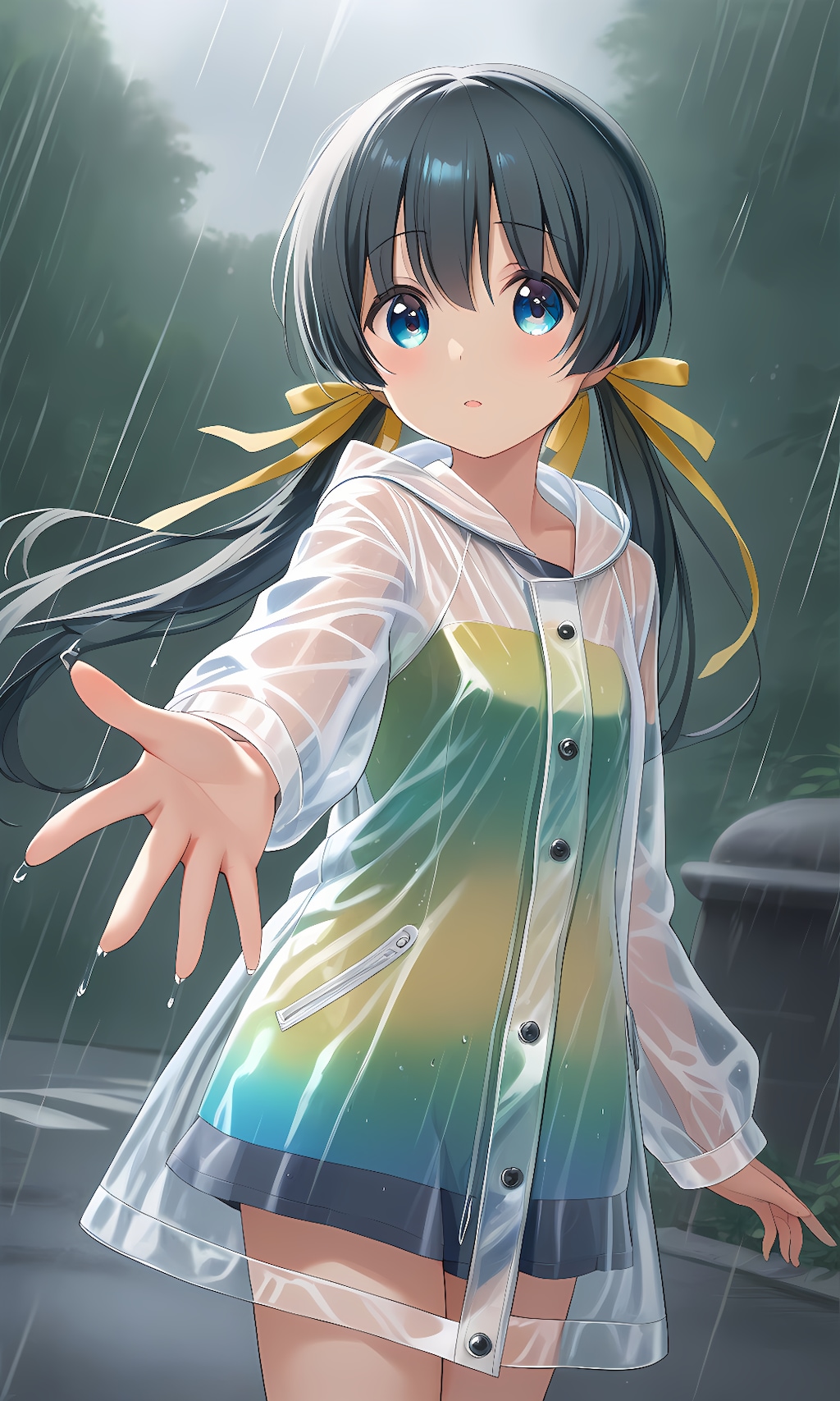 雨の日の純真ちっぱい(JC)ちゃん