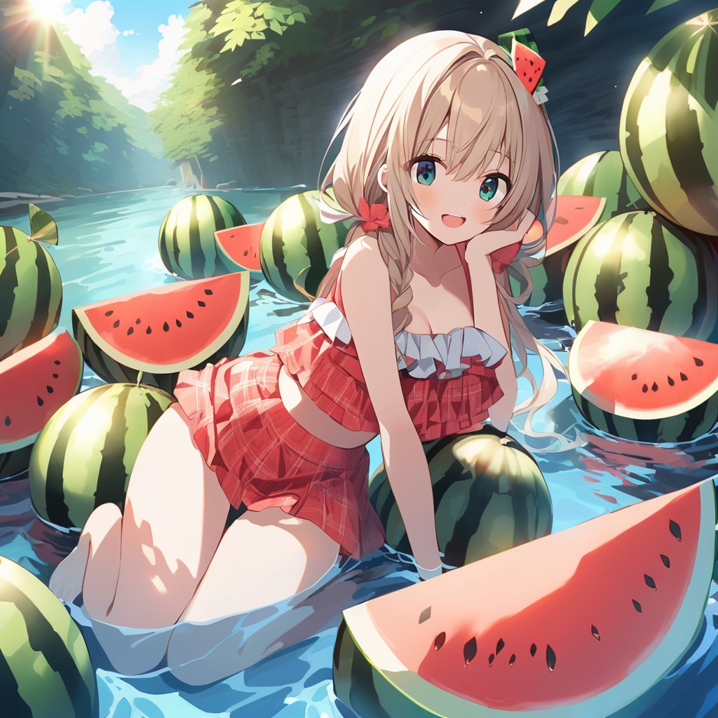 スイカがゴロゴロ | の人気AIイラスト・グラビア