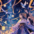 ファンタジー風　七夕祭りの彦星と織姫物語 2枚目
