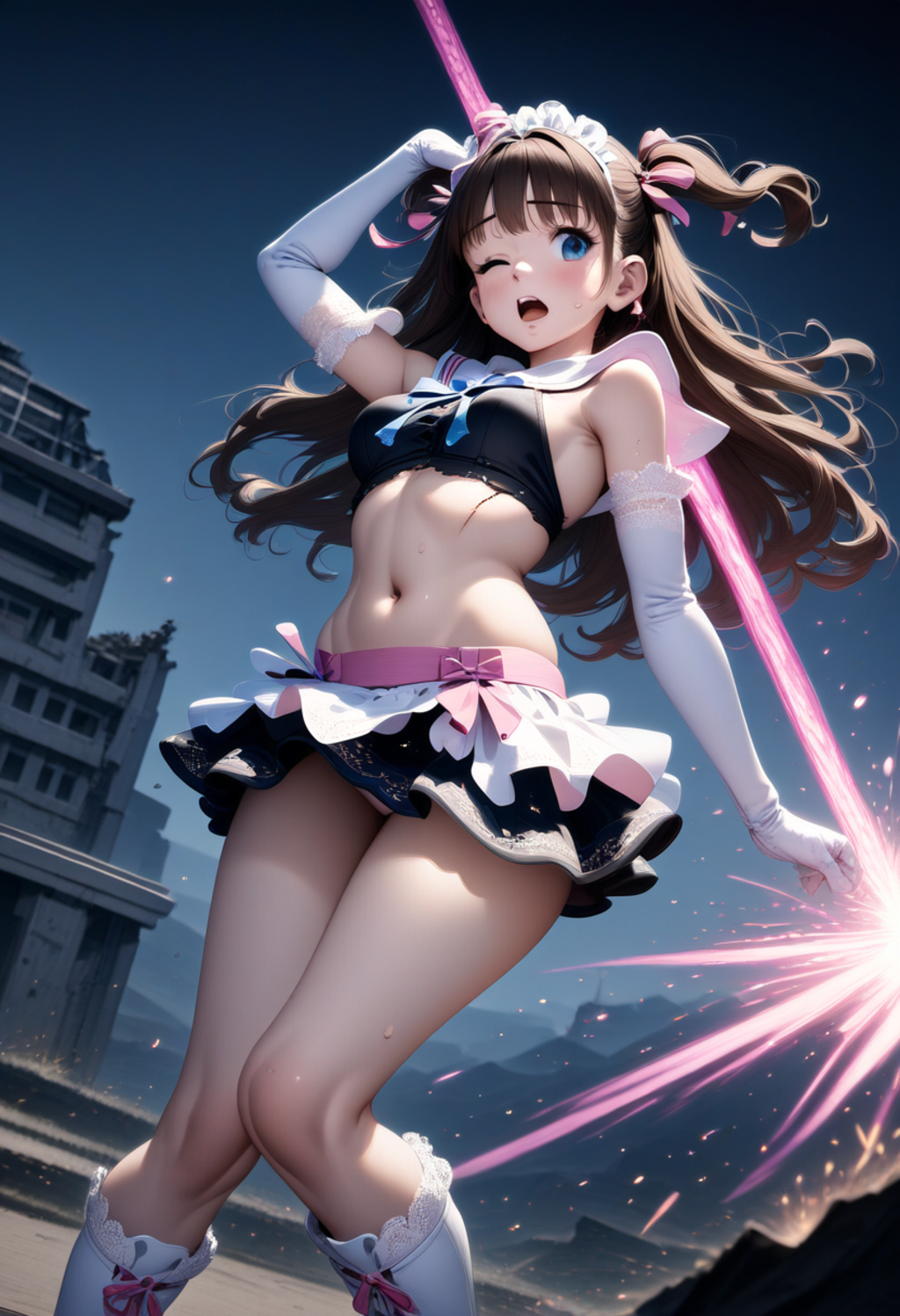 苦戦する先輩ちゃん。