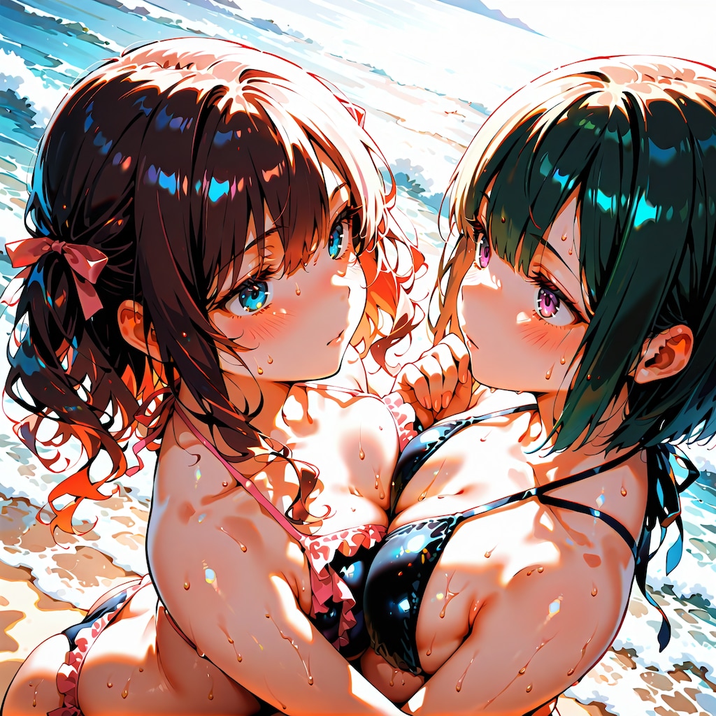 水着ちゃんたちのサンドイッチ