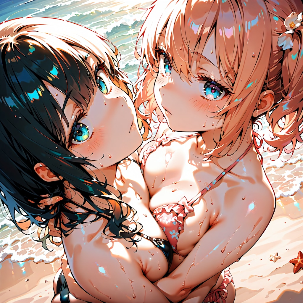 水着ちゃんたちのサンドイッチ