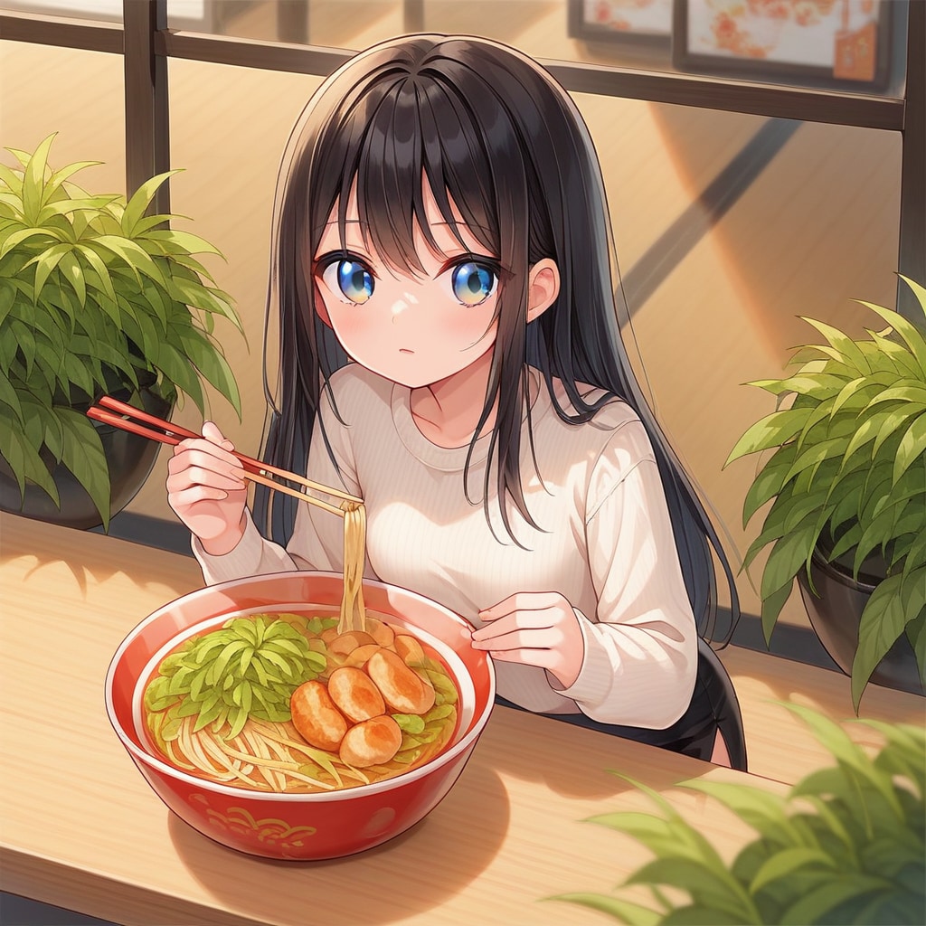 ラーメン食べるの大変