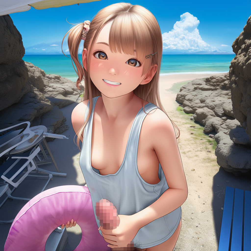 手で刺激する少女