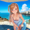 手で刺激する少女 3枚目