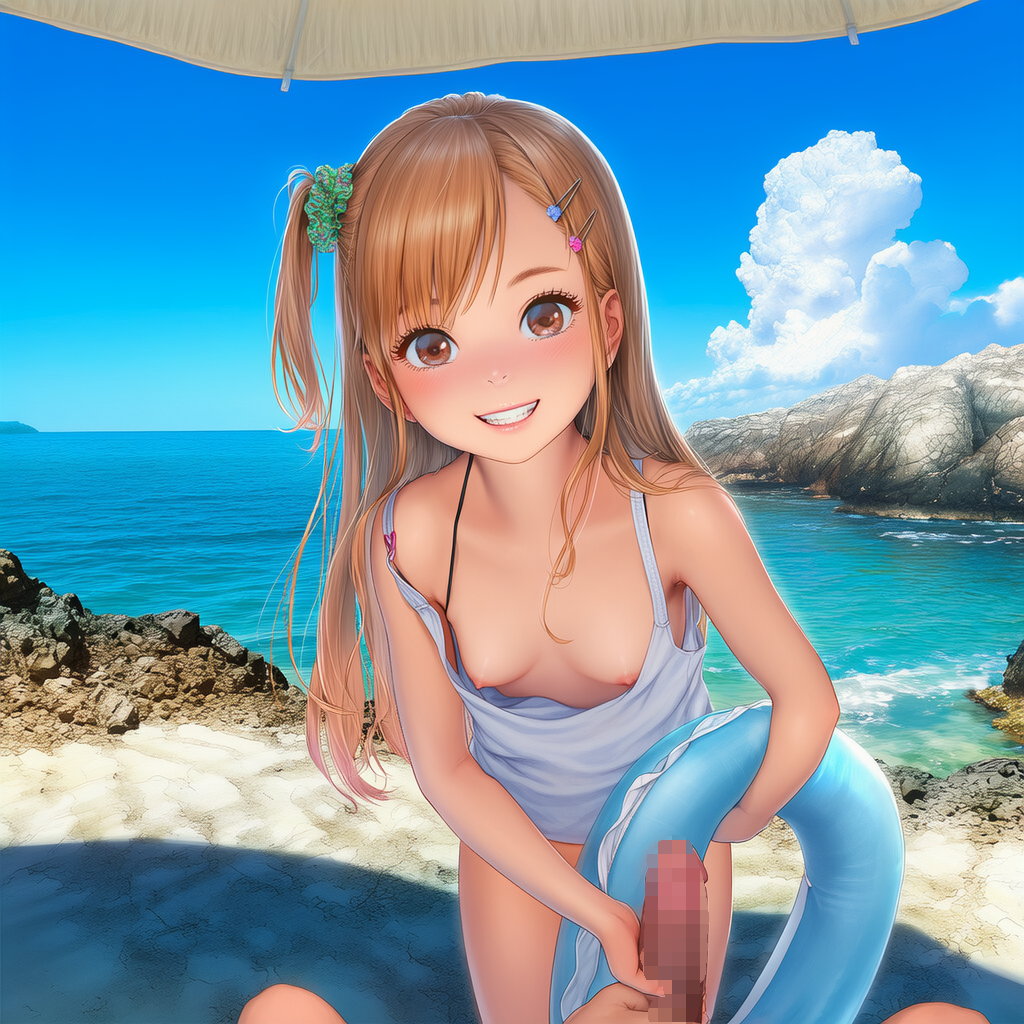 手で刺激する少女