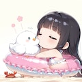 うきわをふくらませたいちび姫 5枚目