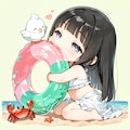 うきわをふくらませたいちび姫 6枚目