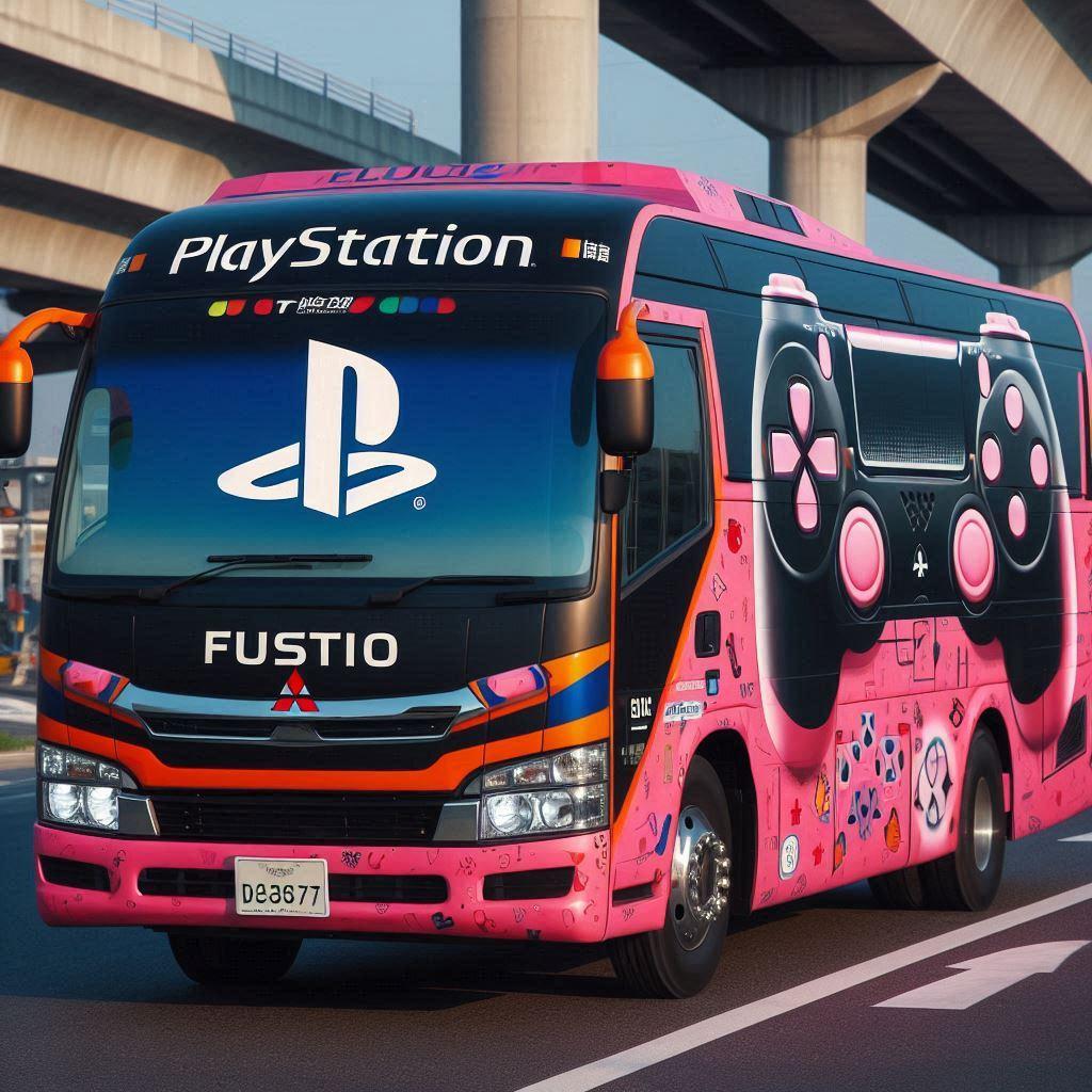 プレイステーション柄の高速バス | の人気AIイラスト・グラビア